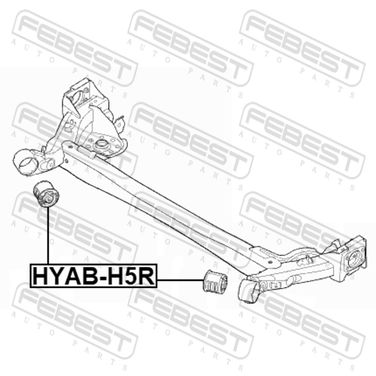 Febest HYAB-H5R Сайлентблок задней балки - 2