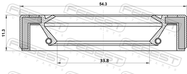 Febest 95GAY-35541111R Сальник коробки скоростей 33.8x54.3x11.3x11.3 - 2