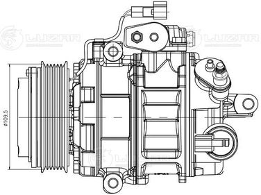 Luzar LCAC 1013 Компрессор кондиционера для а/м Ford Explorer (11-) 3.5i (с эл. магнит. клапаном) - 3