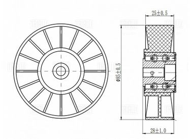 Trialli CM 5588 Ролик привод. ремня для а/м Audi A8 (94-) 3.3d/3.6i/3.7i/4.2i (опор.) - 5