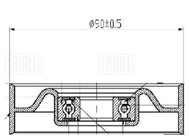 Trialli CM 5738 Ролик привод. ремня для а/м Hyundai Santa Fe (00-)/Sonata (98-) 2.0i/2.4i a/c+ (натяжн.) - 5