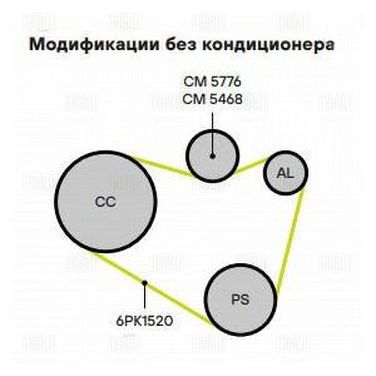 Trialli CM 5776 Ролик привод. ремня для а/м Skoda Octavia (96-) 1.4i (натяж.) - 2