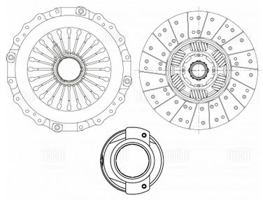 Trialli FR 820 Сцепление в сборе для а/м Scania g 400/p 400/r 400 (03-) (k432-48) (с мех. муфт) HCV - 3