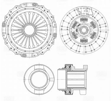 Trialli FR 821 Сцепление в сборе для а/м MAN TGA (02-)/tgx i (07-) AS-Tronic (с мех. муфтой) HCV - 3
