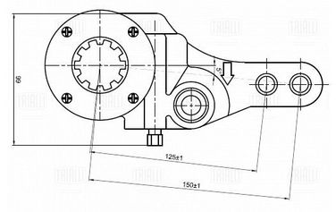 Trialli ZF 0725 Рычаг торм. рег. мех. (трещотка) для а/м МАЗ зад. лев. (эволв. шлиц) | зад лев | HCV - 1