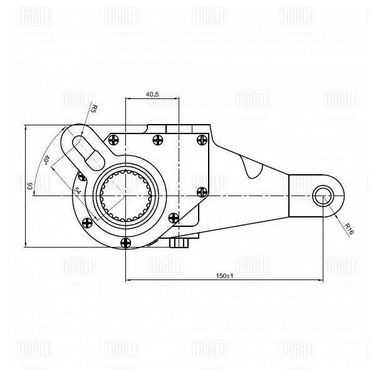 Trialli ZF 2516 Рычаг торм. рег. авт. (трещотка) для а/м МАЗ 5440, 544069, 643068 задн. прав. (шир. шлиц) | зад прав | HCV - 1
