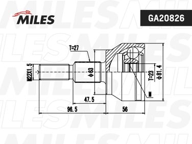 Miles GA20826 Шрус ford focus III 10 - - 3