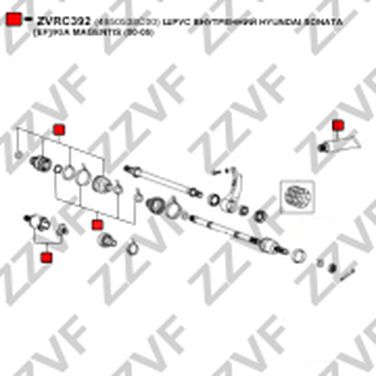 ZZVF ZVRC392 Шрус внутренний hyundai sonata [ef]/kia magentis (00-05) - 1