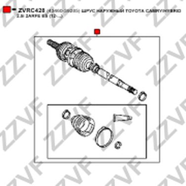 ZZVF ZVRC428 Шрус наружный toyota camry/hybrid 2.5i 2arfe ES (12-...) - 1