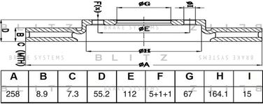 Blitz BS0644 Диск тормозной задний - 1