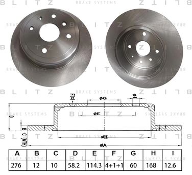 Blitz BS0586 Диск тормозной задний - 1