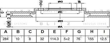 Blitz BS0684 Диск тормозной задний - 1