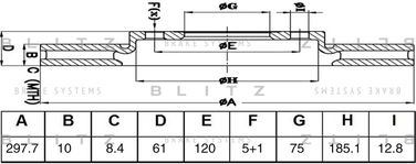 Blitz BS0580 Диск тормозной задний - 1