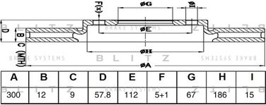 Blitz BS0643 Диск тормозной задний - 1