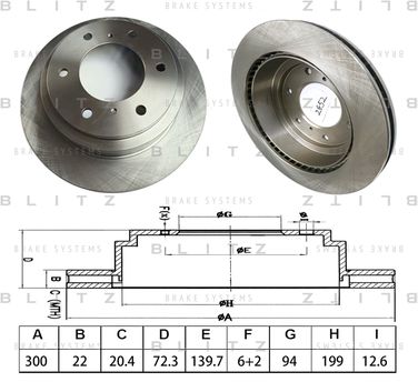 Blitz BS0653 Диск тормозной задний - 1