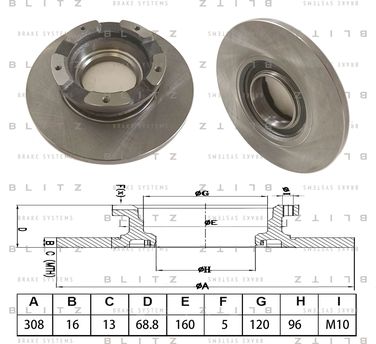 Blitz BS0678 Диск тормозной задний - 1