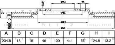 Blitz BS0627 Диск тормозной передний - 1