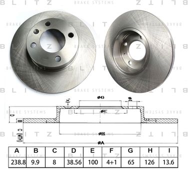 Blitz BS0571 Диск тормозной передний - 1