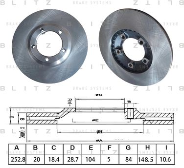 Blitz BS0677 Диск тормозной передний - 1