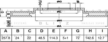 Blitz BS0632 Диск тормозной передний - 1