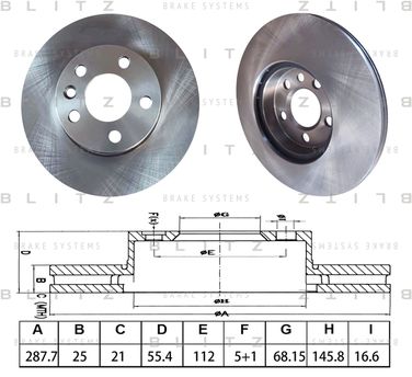 Blitz BS0595 Диск тормозной передний - 1