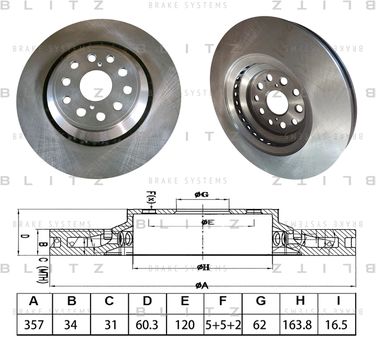 Blitz BS0623 Диск тормозной передний l - 1