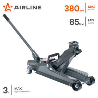 AIRLINE AJ3F370K Домкрат подкатной 3т 85-380мм, низкопрофильный, кейс - 2