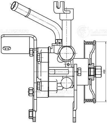 Luzar LPS 1425 Насос ГУР для а/м Nissan Pathfinder (05-)/Navara (05-) 2.5d - 4