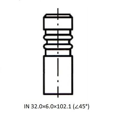ZIKMAR Z17430R Клапан ДВС IN 32.0x6.0x102.1 Opel/Chevrolet/Daewoo/Saab 1.8-2.4 16V (x18xe,x20xev,z20ler,x22se,z24xe - 3