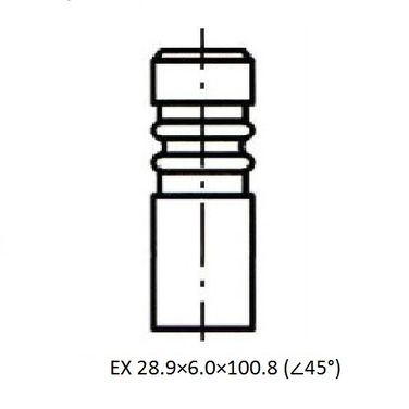 ZIKMAR Z17458R Клапан ДВС EX 28.9x6.0x100.8 Nissan Almera, Kubistar, Micra, Note, Qashqai/ Renault Captur, Clio, Ka - 3