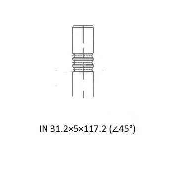 ZIKMAR Z17464R Клапан ДВС IN 31.2x5x117.2 Fiat Stilo/ Opel Astra,Insignia,Meriva,Mokka,Vectra,Zafira/ Chevrolet Ave - 3