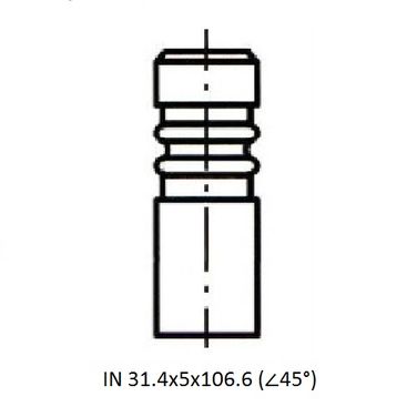 ZIKMAR Z17513R Клапан ДВС IN 31.4x5x106.6 BMW 3.0 24V (n54 B30 A, N54 B30 B) 06- - 3
