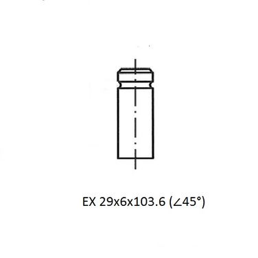 ZIKMAR Z17530R Клапан ДВС EX 29x6x103.6 citroen c4,c5, evasion, jumpy, xsara/ peugeot 206, 306, 307, 308, 406, 407, - 3