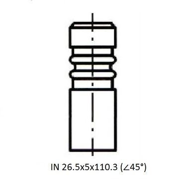 ZIKMAR Z17550R Клапан ДВС IN 26.5x5x110.3 audi A3, seat ibiza, leon, mii, toledo, skoda citigo, fabia, octavia, YET - 3