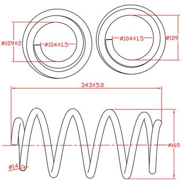ZIKMAR Z48114R Пружина подвески передней Nissan Qashqai (j10), Qashqai+2 (jj10), L343-D165-t14 - 2