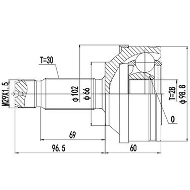 ZIKMAR Z88321R Шрус Наружный Mercedes Vito w639, Viano w639 (03-->) - 3