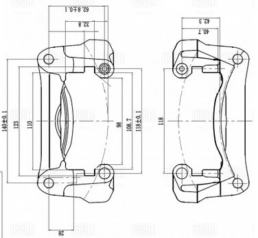 Trialli CF 350135 Скоба суппорта для а/м Toyota Land Cruiser 200 (07-) зад. прав. | зад прав | - 3