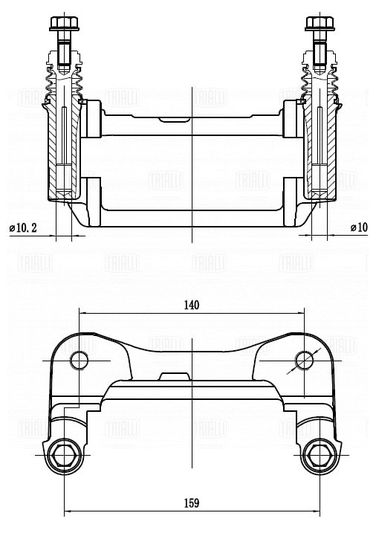 Trialli CF 350149 Скоба суппорта для а/м ГАЗ 3302/3110 перед. | перед | - 3