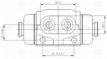 Trialli CF 0550 Цилиндр торм. для а/м Ford Escort (81-)/Sierra (82-) задний d=22.2мм | зад | - 3