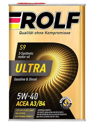 ROLF 322938 Ultra 5w40 синт a3/b4 sn/cf 4л (4шт/уп) металл в - 1