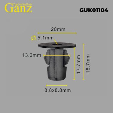 GANZ GUK01104 Клипса универсальная - 1