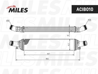 Miles ACIB010 Интеркулер audi a4/s4 1.8tfsi 07- - 3