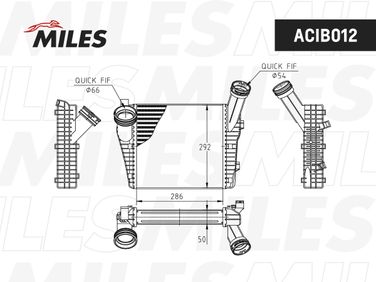 Miles ACIB012 Интеркулер VAG Q7 / touareg 3.0tfsi/3.0td/4.2td RH 06- - 3