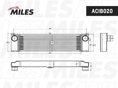 Miles ACIB020 Интеркулер MB viano w639 2.0d 03- - 3
