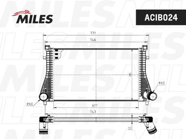 Miles ACIB024 Интеркулер VAG a3/octavia/g7 1.8t-2.0t 12- - 3