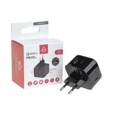 ARNEZI A0605102 Сетевое зарядное устройство 20W usb-a (qc3.0), Type-C (pd3.0) - 1