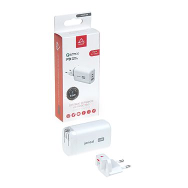 ARNEZI A0605108 Сетевое зарядное устройство GAN 65W usb-a (qc3.0), 2 x Type-C (pd3.0) - 1