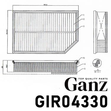 GANZ GIR04330 Фильтр воздушный volvo xc90 i 2.4d-2.5 02-14 - 4