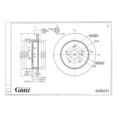 GANZ GIJ06231 Диск тормозной - 3