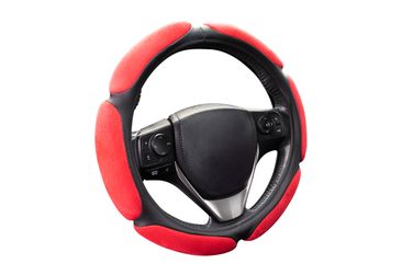 KRAFT KT 800356 Оплетка рулевого колеса 6 спонжей эко-кожа перфорированная + алькантара, черно-красная, диаметр 37-39 см, размер м - 2